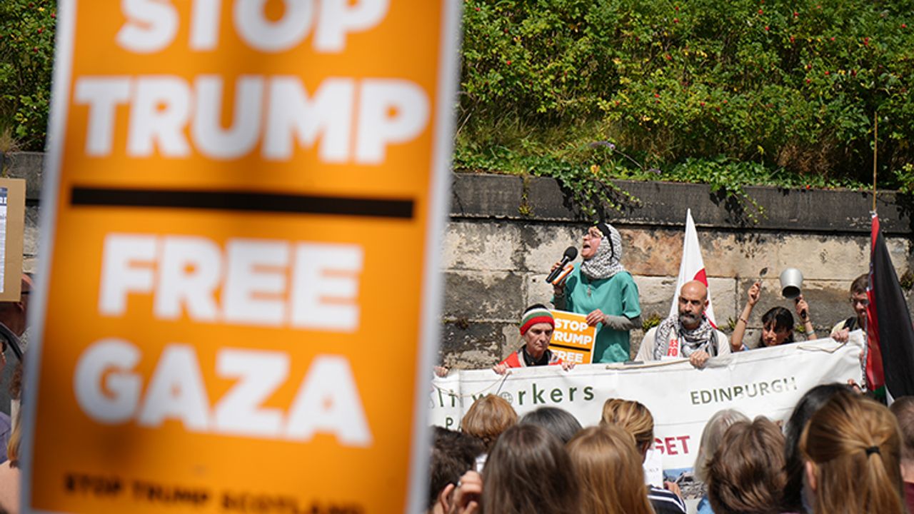 İskoçya'da Trump'a Gazze protestosu