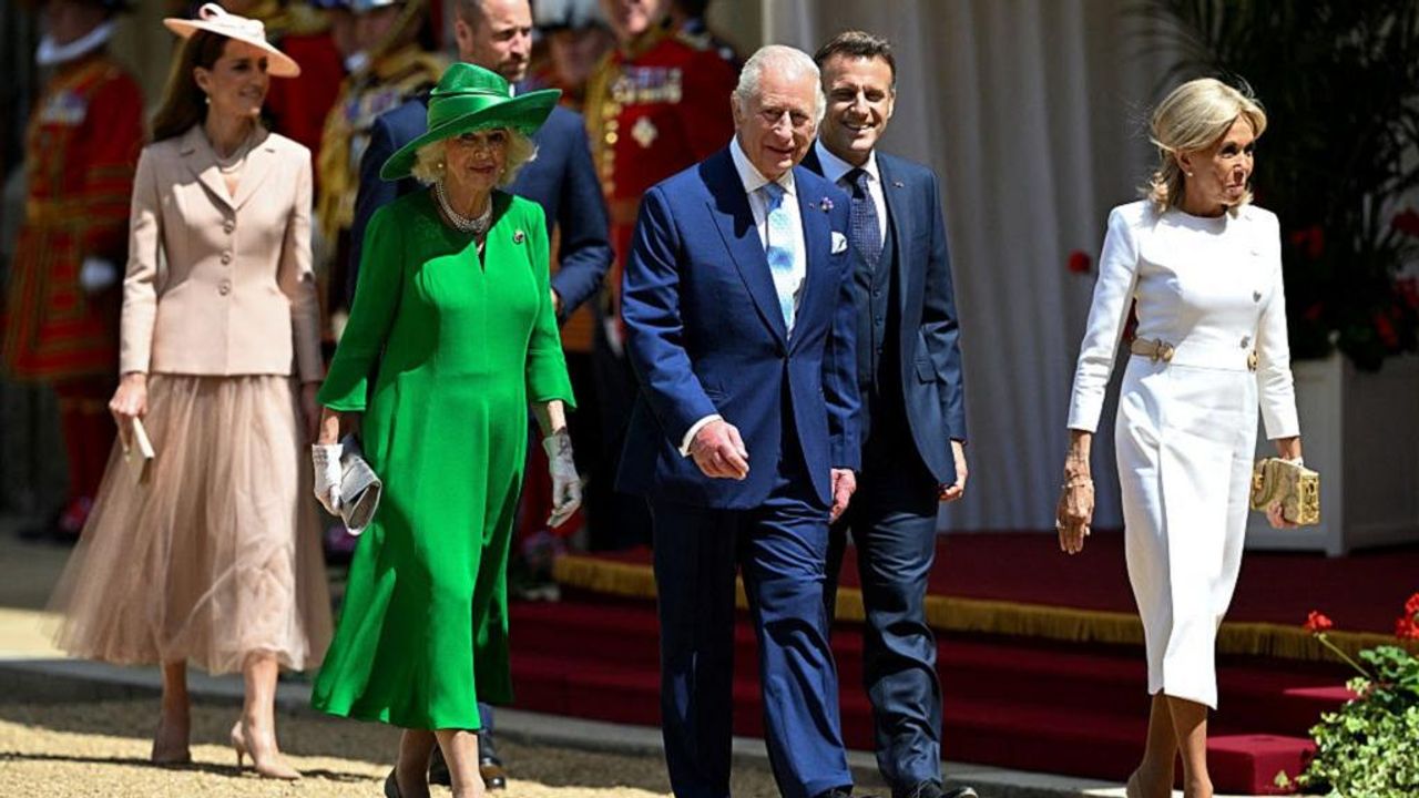 Kral 3. Charles, Macron ve eşini Windsor Kalesi'nde ağırladı