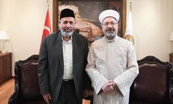 Diyanet İşleri Başkanı, Filistinli Alimler Birliği Başkanı'nı kabul etti