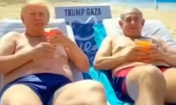 Trump, kendisini ve Netanyahu'yu Gazze'de tatil yaparken gösterdi
