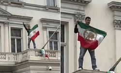 Londra’da şok eylem: İran bayrağını indirdiler