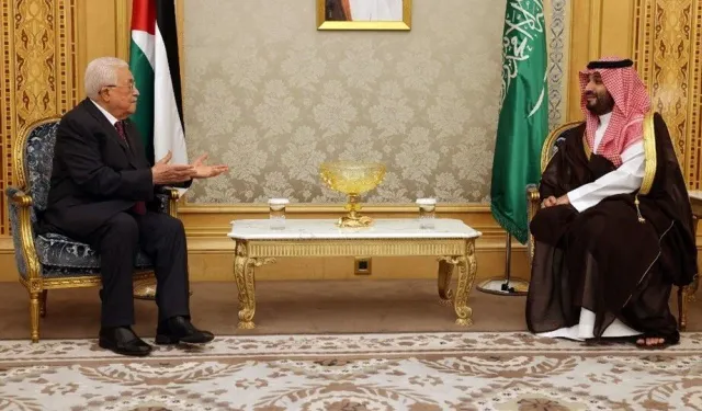 Filistin Devlet Başkanı ile Suudi ARabistan Veliaht Prensi Gazze'yi görüştü