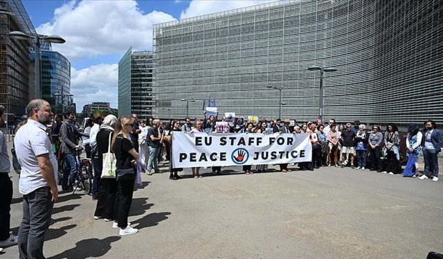 Brüksel'de STK'ler AB'nin Gazze politikasını protesto etti