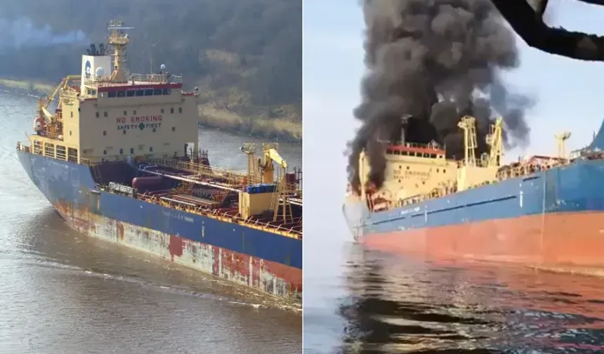 Hürmüz'de ilk gemi vuruldu: Skylight sulara gömülüyor